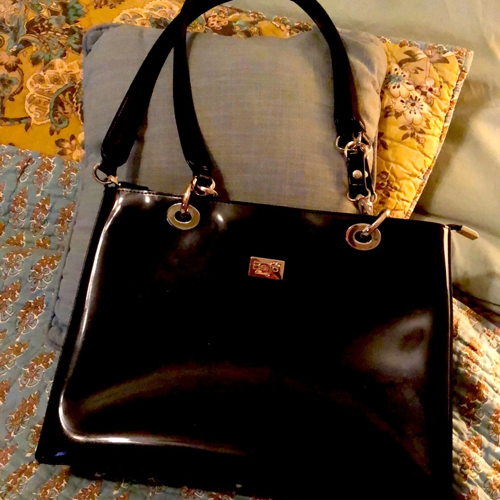 SALE!!! Shiny Black Beijo Classic Satchel/Shoulder Bag